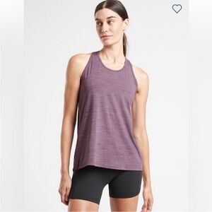 Athleta Essence Spacedye Tie Back Tank Top Pink lilac Activewear Yoga Gym Small